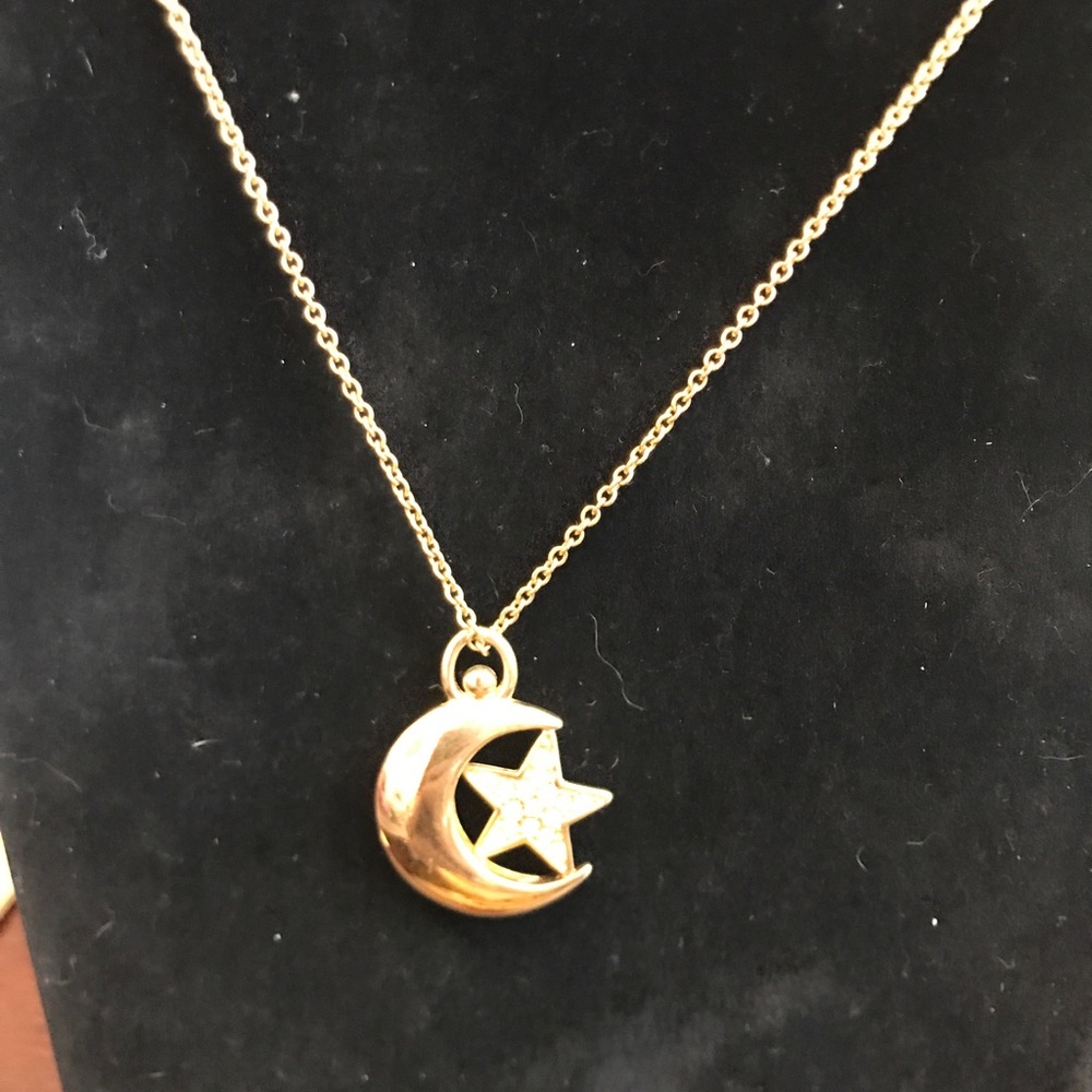 Vintage Avon star and moon necklace